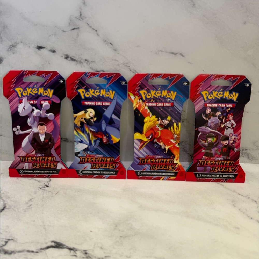 Pokémon Tcg (4) SCARLET & VIOLET Destined Rivals Booster Pack - Assorted